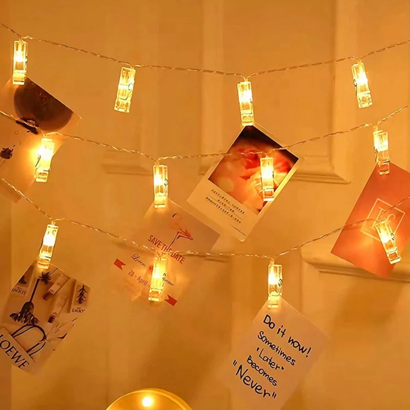 Photo Clip Fairy String Lights – Warm LED Clips for Photos, Cards & Decor