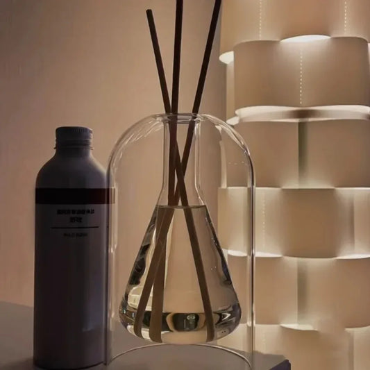 Minimalist Glass Aromatherapy Vase – Transparent Diffuser Bottle with Sticks