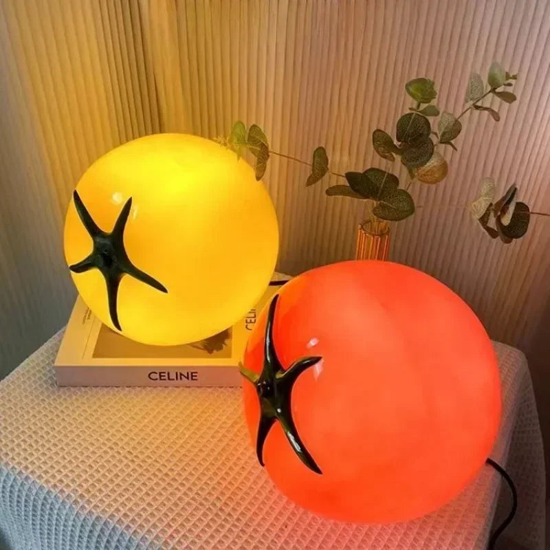 Tomato Table Lamp – Nordic-Inspired LED Light for Bedroom, Dining, or Decor