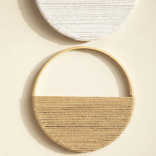 2-Piece Round Macrame Wall Hanging Set – Boho Cotton Wall Art for Home & Nursery