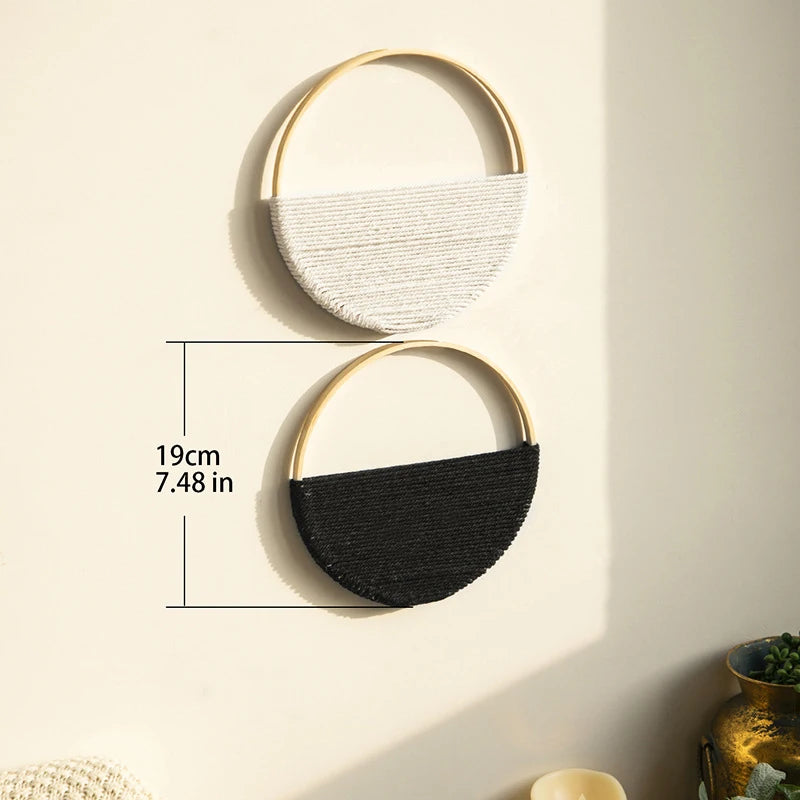 2-Piece Round Macrame Wall Hanging Set – Boho Cotton Wall Art for Home & Nursery