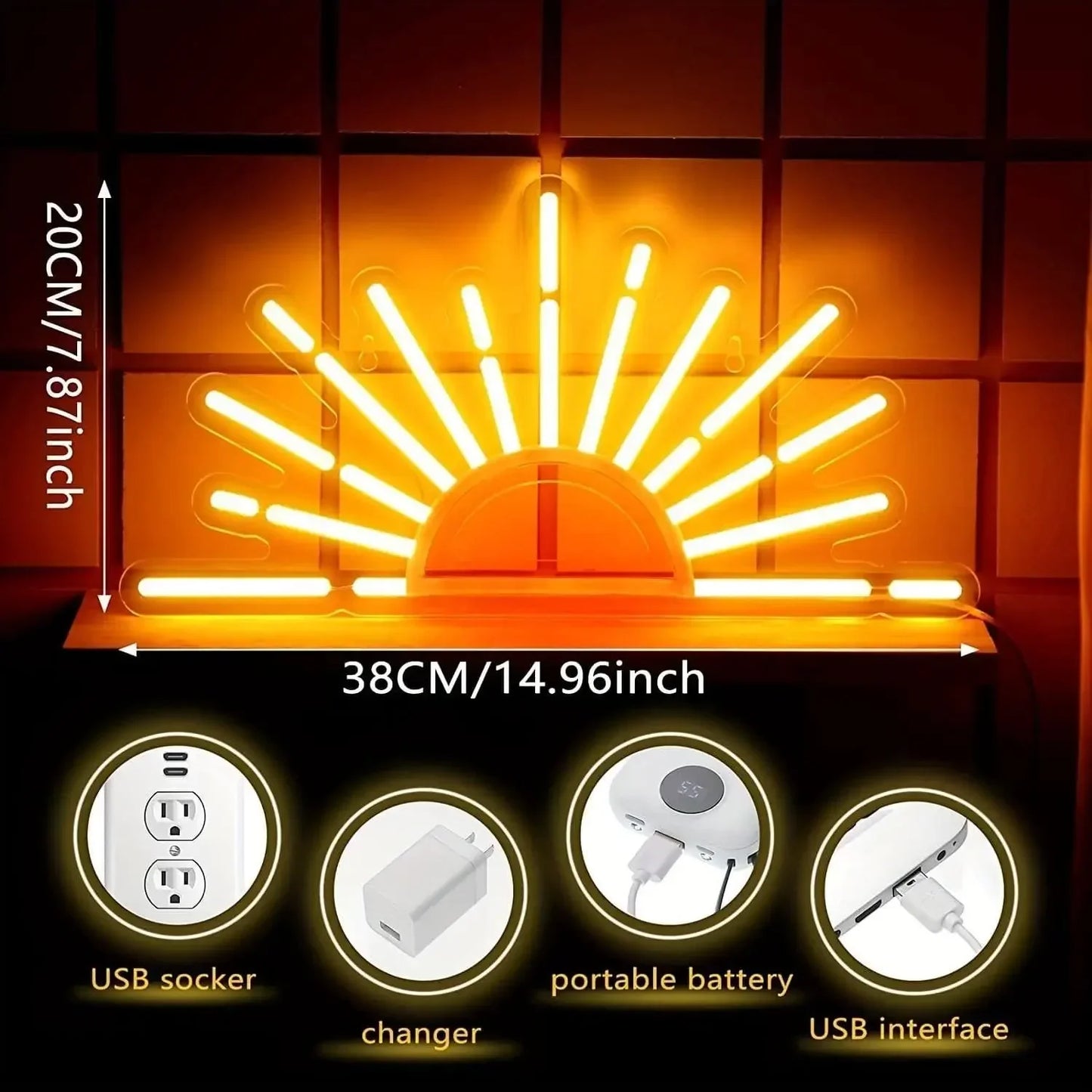 Sunrise & Sunset LED Neon Light – Soft Orange Glow for Wall Art & Room Decor