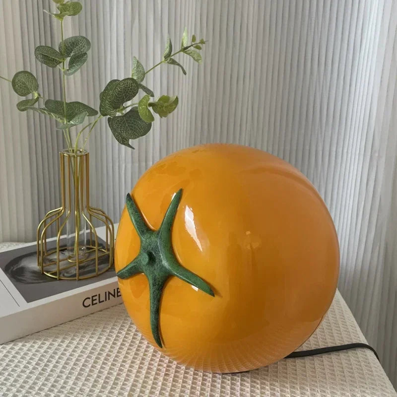 Tomato Table Lamp – Nordic-Inspired LED Light for Bedroom, Dining, or Decor