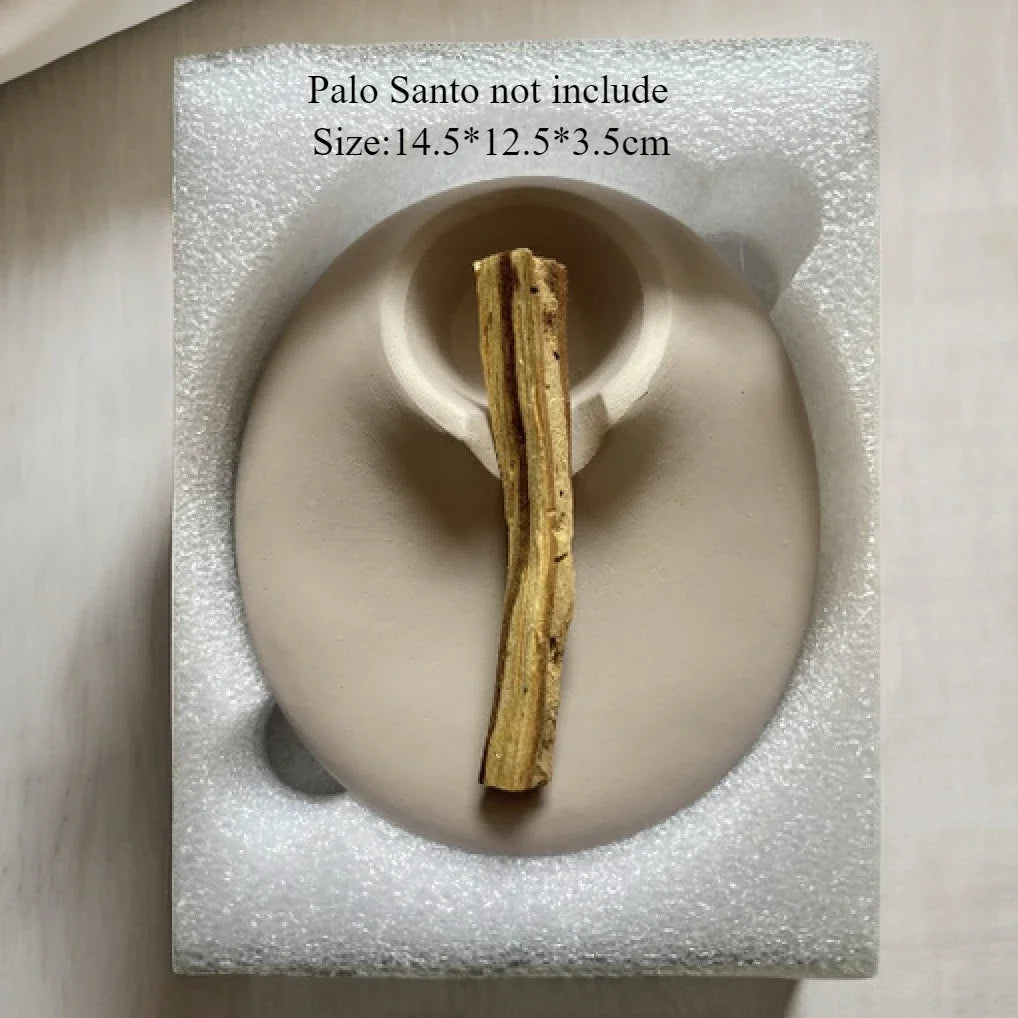 Cement Palo Santo Holder – Minimalist Aromatherapy Tray for Holy Wood, Sage & Rituals