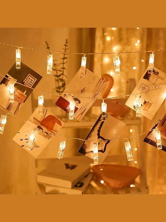 Photo Clip Fairy String Lights – Warm LED Clips for Photos, Cards & Decor