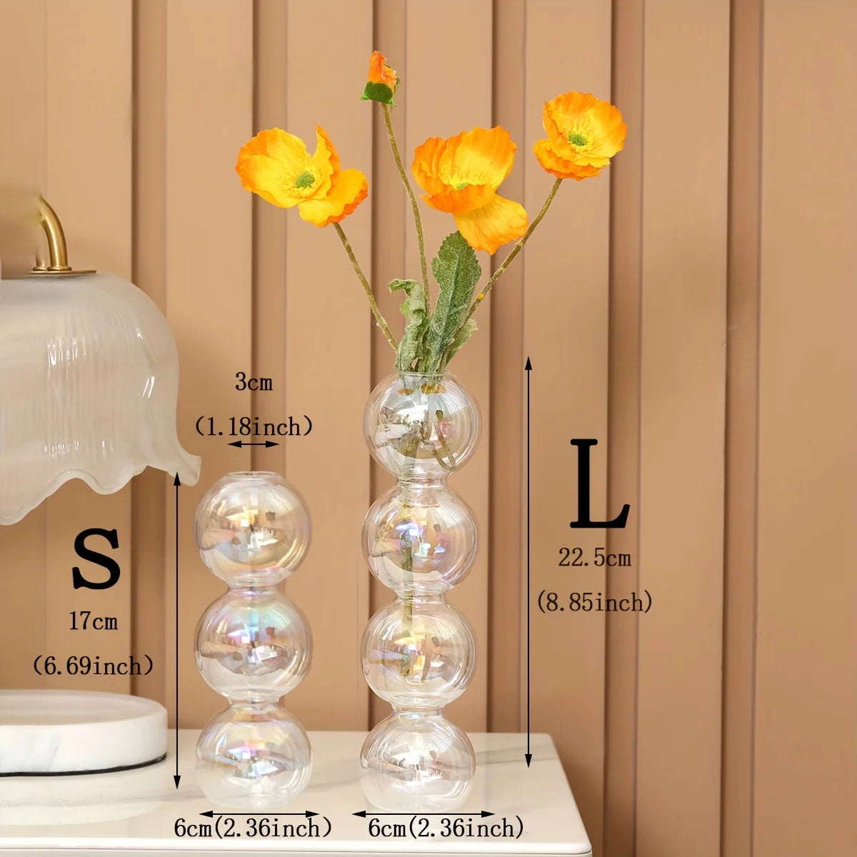 Nordic Glass Bubble Vase – Clear Hydroponic Planter for Modern Minimalist Spaces
