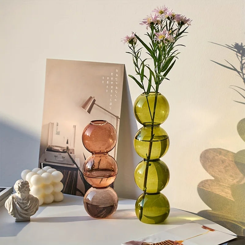 Nordic Glass Bubble Vase – Clear Hydroponic Planter for Modern Minimalist Spaces