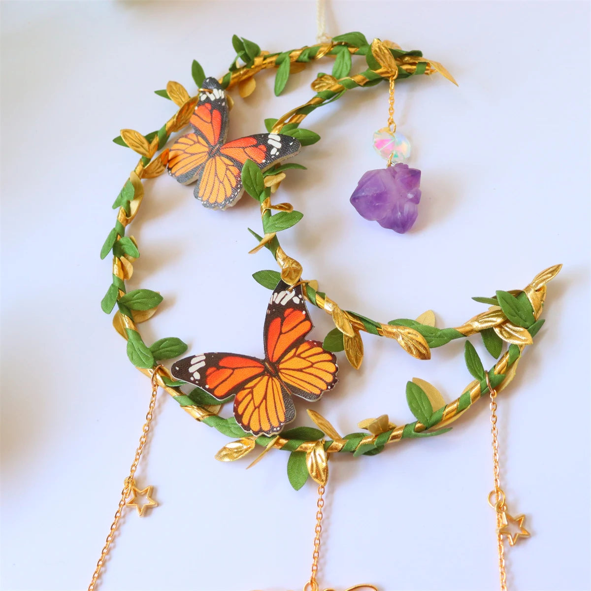 Butterfly & Vine Crystal Wind Chime – Rainbow Chaser & Hanging Sun Catcher