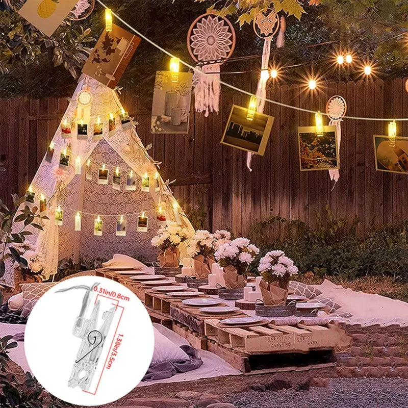 Photo Clip Fairy String Lights – Warm LED Clips for Photos, Cards & Decor
