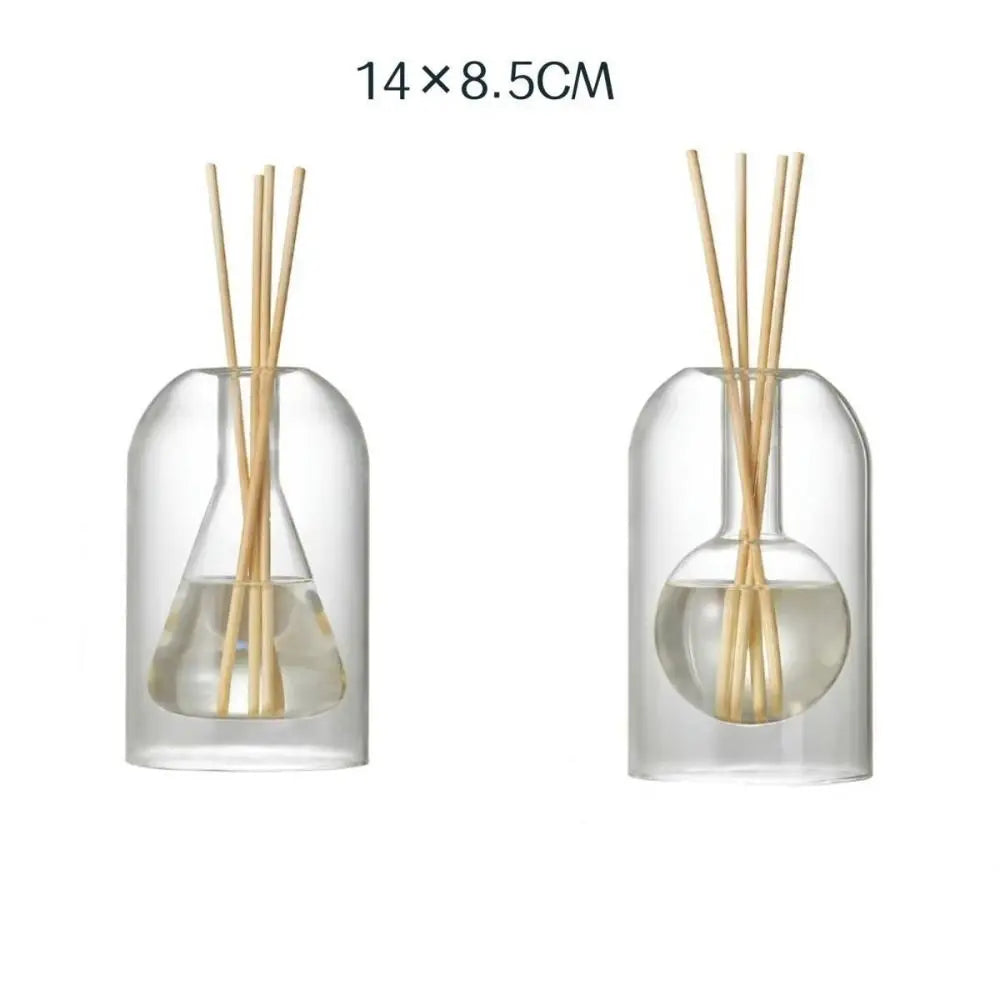 Minimalist Glass Aromatherapy Vase – Transparent Diffuser Bottle with Sticks