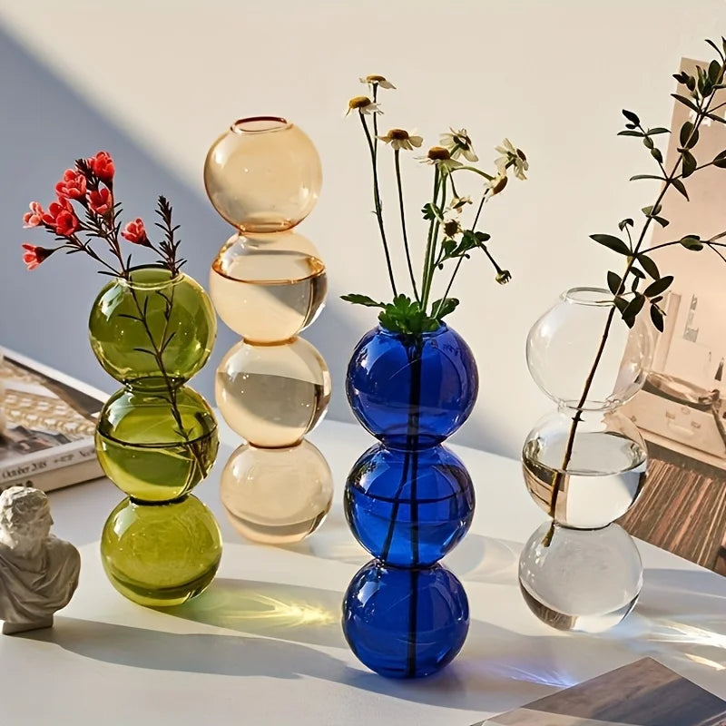 Nordic Glass Bubble Vase – Clear Hydroponic Planter for Modern Minimalist Spaces