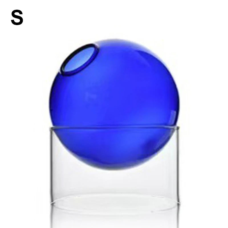 Mini Round Glass Vase – Borosilicate Hydroponic Vessel for Flowers & Cuttings