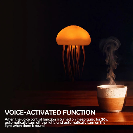 Jellyfish Night Light – RGB Mood Lamp with Voice Control, Bluetooth, or Humidifier Options