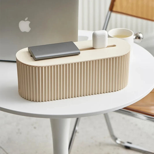 Modern Cable Organizer Box – Nordic Style with Phone Holder