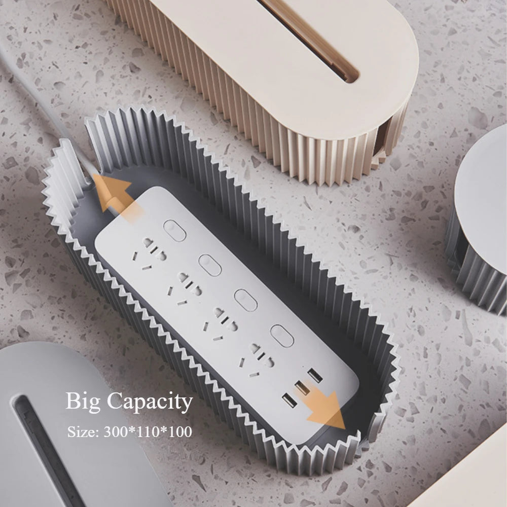 Modern Cable Organizer Box – Nordic Style with Phone Holder