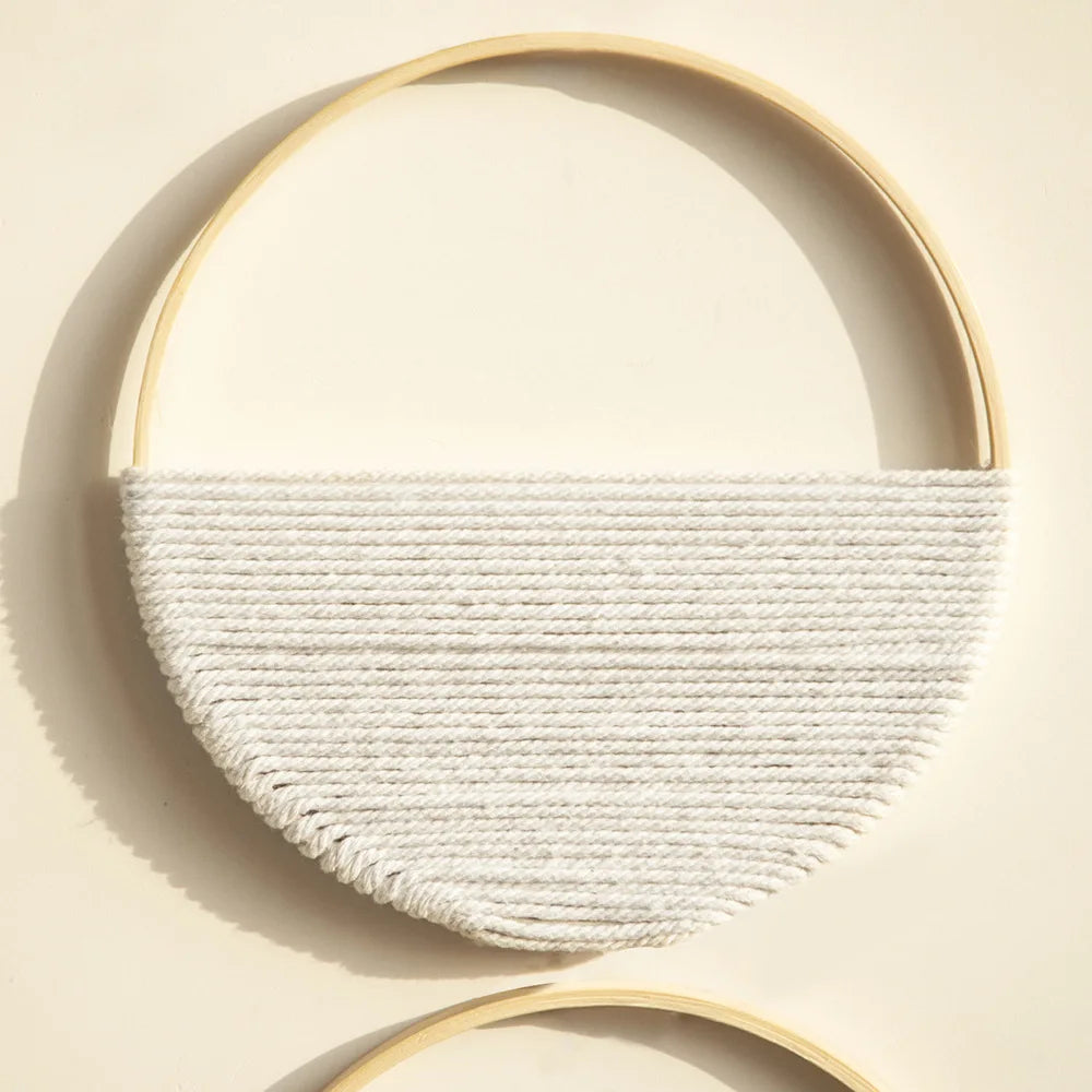 2-Piece Round Macrame Wall Hanging Set – Boho Cotton Wall Art for Home & Nursery