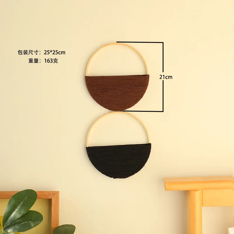 2-Piece Round Macrame Wall Hanging Set – Boho Cotton Wall Art for Home & Nursery