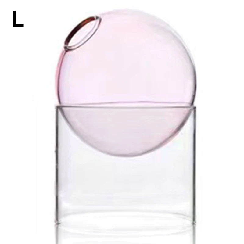 Mini Round Glass Vase – Borosilicate Hydroponic Vessel for Flowers & Cuttings