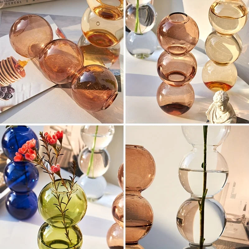 Nordic Glass Bubble Vase – Clear Hydroponic Planter for Modern Minimalist Spaces