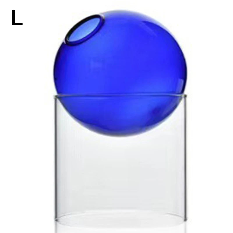 Mini Round Glass Vase – Borosilicate Hydroponic Vessel for Flowers & Cuttings