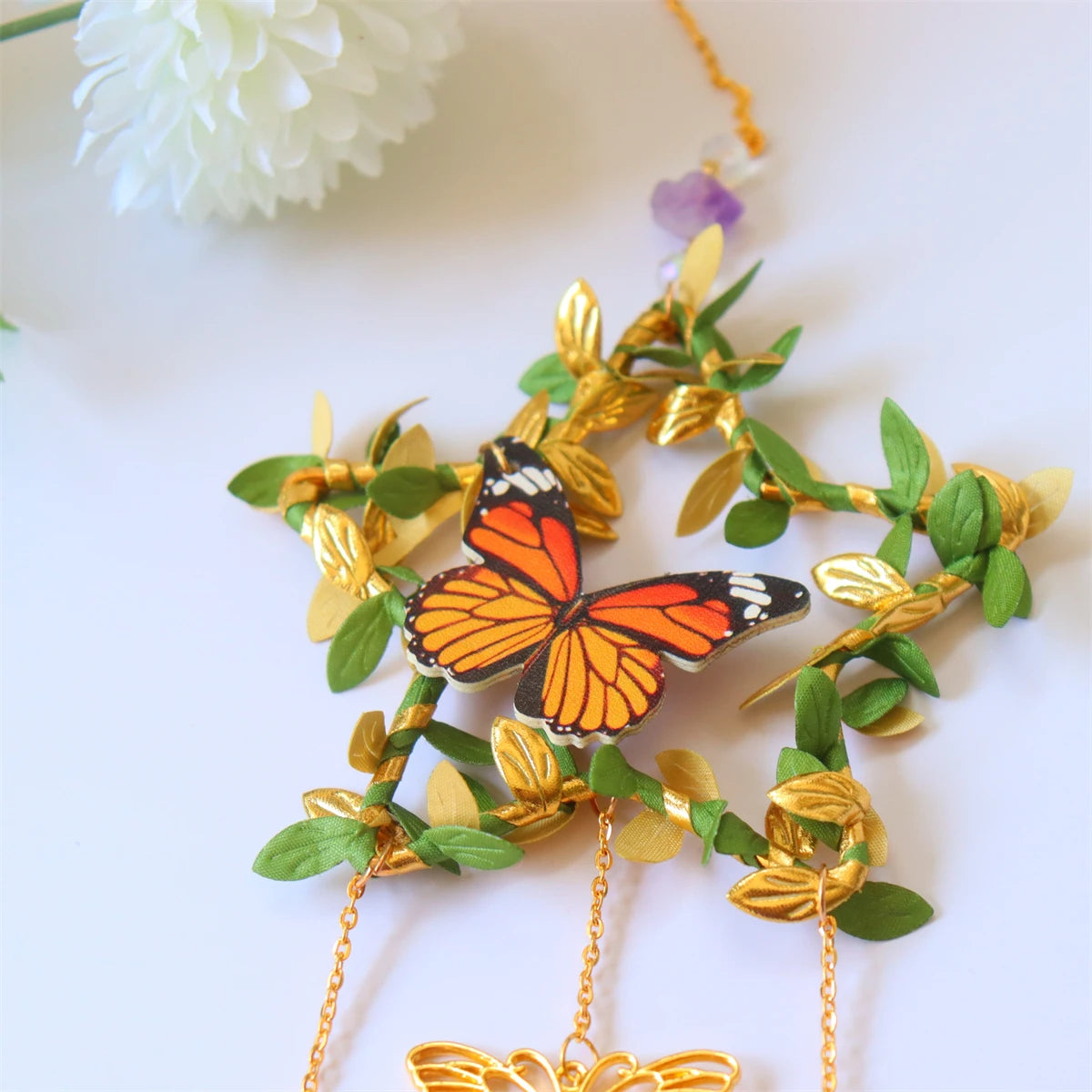 Butterfly & Vine Crystal Wind Chime – Rainbow Chaser & Hanging Sun Catcher
