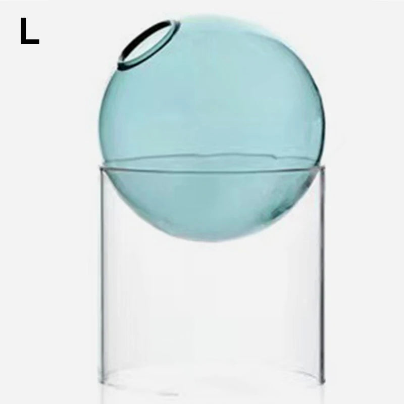 Mini Round Glass Vase – Borosilicate Hydroponic Vessel for Flowers & Cuttings
