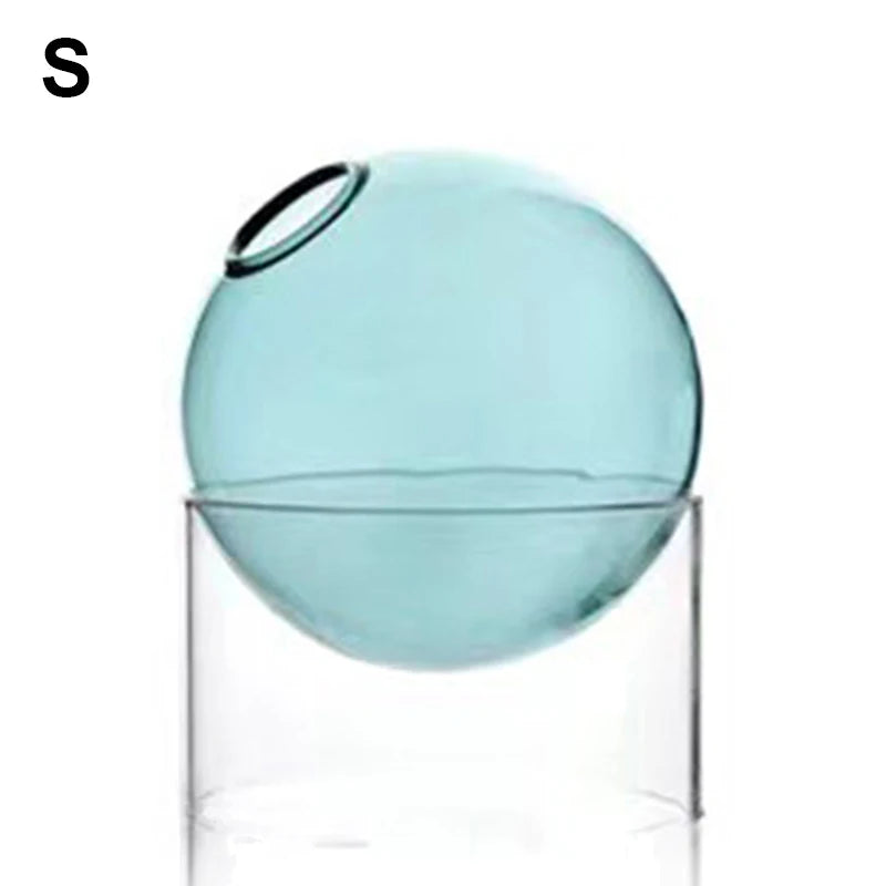 Mini Round Glass Vase – Borosilicate Hydroponic Vessel for Flowers & Cuttings