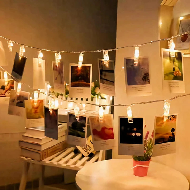 Photo Clip Fairy String Lights – Warm LED Clips for Photos, Cards & Decor